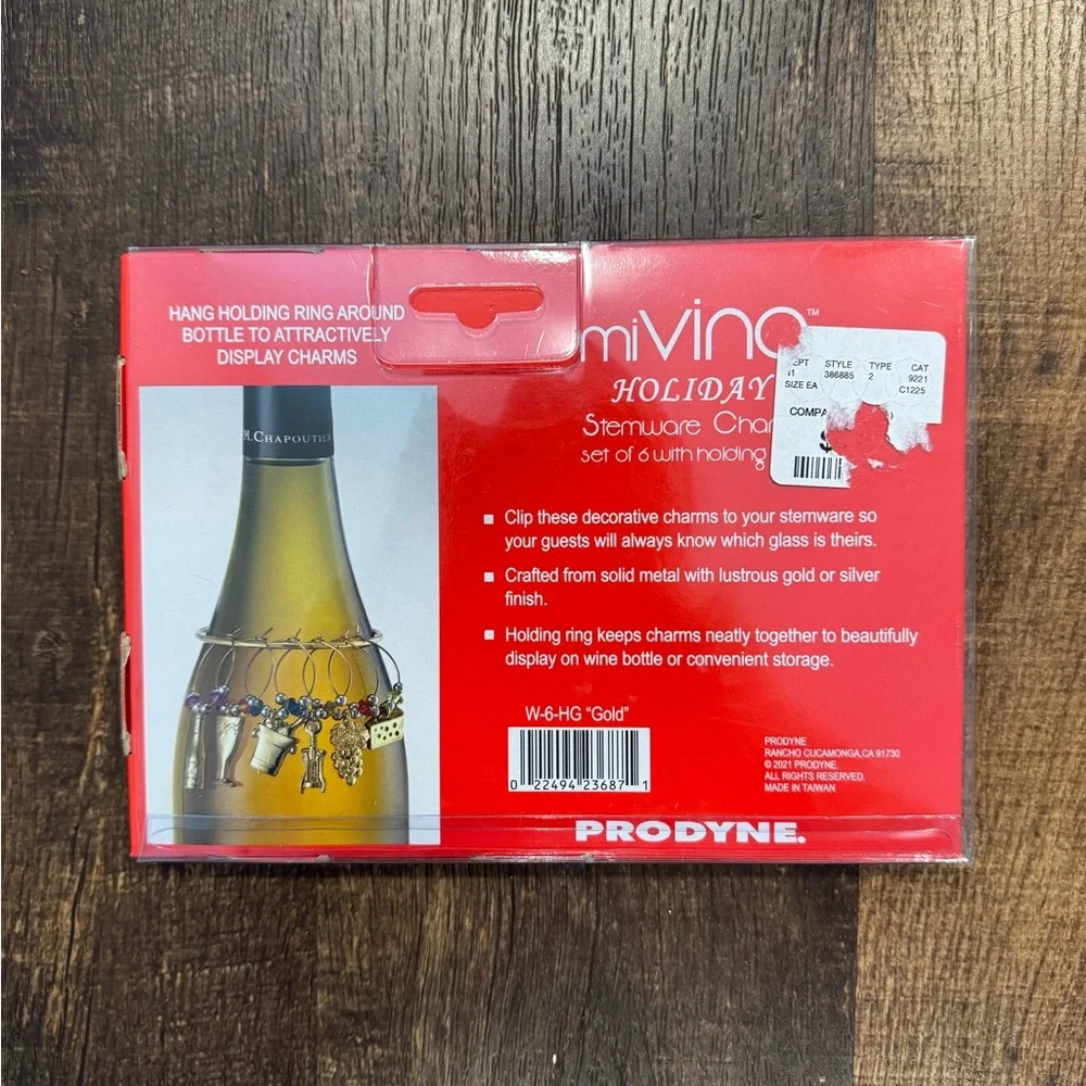 MiVino Holiday Stemware Charms Set